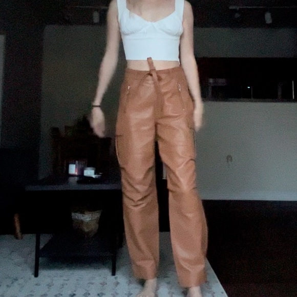 Leather cargo pants - Picture 4 of 11